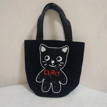 컬리 컬렉션 버킷 토트백 고양이 무늬 스팽글