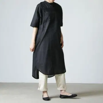 mizuiro ind 미즈이로 인드 자수 크루 원피스 블랙