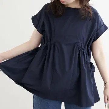 natural couture 사이드 드로스트 탑 네이비