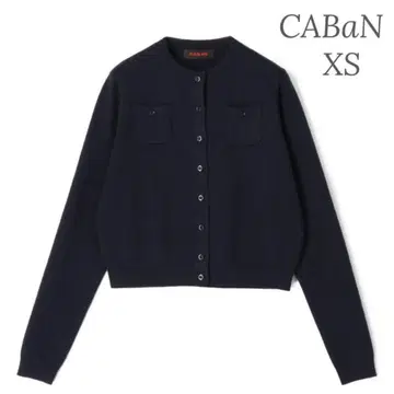 정품 CABaN 코튼 캐시미어 크루넥 가디건 네이비 XS