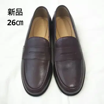 새상품 MUJI 신사 가죽 로퍼 26 다크 브라운 짙은 갈색 천연 가죽