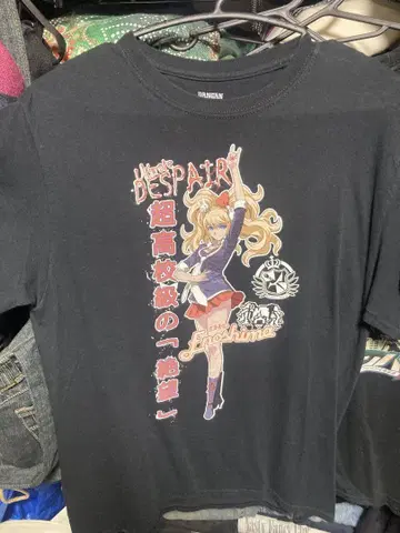 Danganronpa 그래픽 티셔츠 M 사이즈 블랙