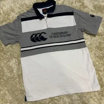 Canterbury 캔터베리 피케 셔츠 M 사이즈 그레이/화이트