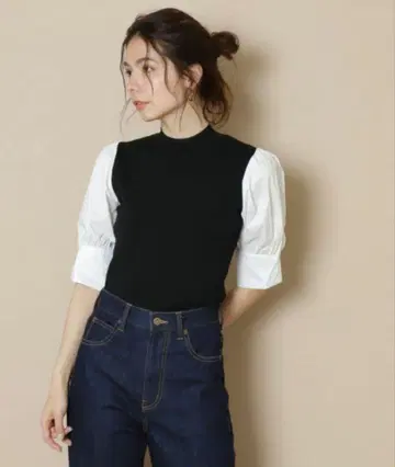총 바늘 하이넥 도킹 니트 N. Natural Beauty Basic