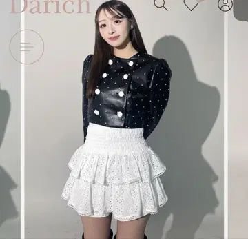 도트 무늬 가죽 자켓 Darich