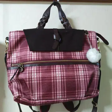 Kanana project 빨간색 체크 2way 백팩 L 사이즈