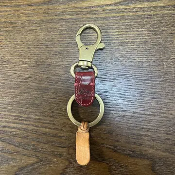 가죽 후크 포함 키링 빨간색