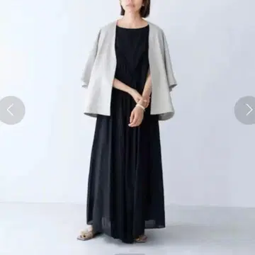 IENA maison 38 코튼 개더 맥시 원피스 블랙