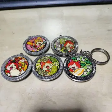 요괴워치 메달형 지역 특산품 키링 5개 세트