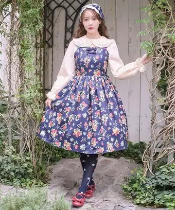 엑시즈팜 클래식 베리 잔스카 원피스 딸기 네이비