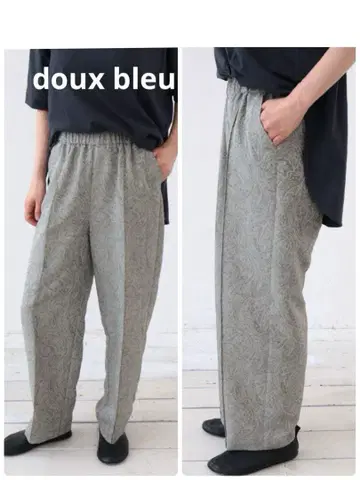 doux bleu 두 블루 페이즐리 자카드 팬츠 라이트 그린