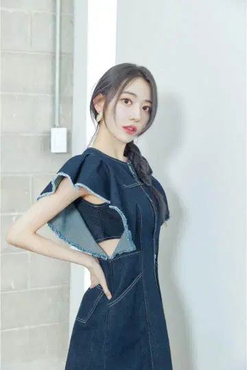 LILY BROWN 데님 미니 원피스 블루