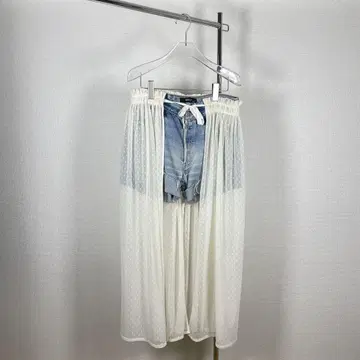 SREU 레이스 벨트 숏 팬츠 데님 리메이크