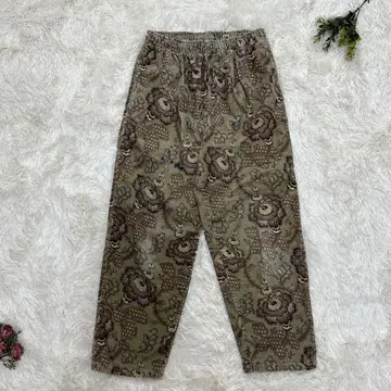 JAPAN BLUE JEANS 카키 꽃무늬 이지 팬츠 M 사이즈