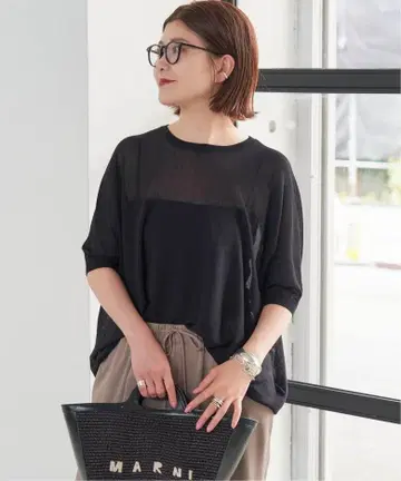 215y*새상품급 24SS 스픽 앤 스팬 천축 돌먼 시어 니트.