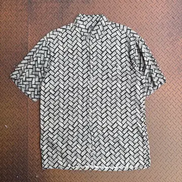 90s Van Heusen 레이온 셔츠 올 패턴 올 오버 패턴