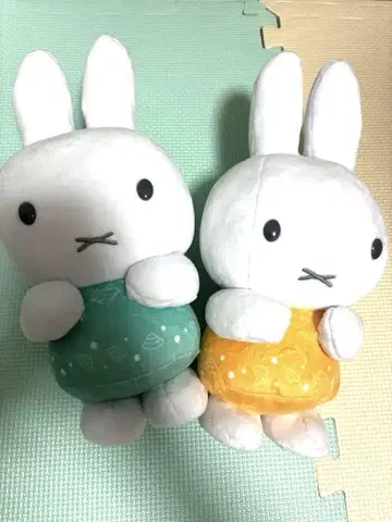 미피 봉제 인형 2종 세트 그린 오렌지
