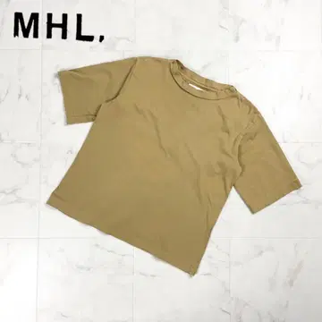 MHL 보트넥 반팔 티셔츠 무지 베이지 사이즈 2*CD332
