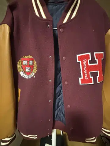 Harvard 바시티 자켓 사이즈 S 버건디