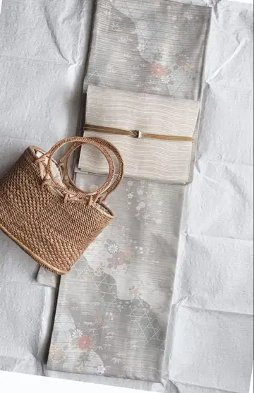 워셔블 기모노 여름용 기모노 코몬 도초 사계절의 꽃과 풍경