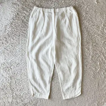 새상품급 군가쿠도 린넨 와이드 이지 팬츠 L 화이트