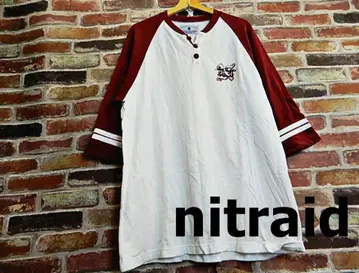 nitraid 7부 소매 티셔츠 화이트/빨간색