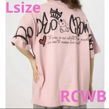로데오 크라운즈 BRIDGE BEAR LOGO 티셔츠 핑크