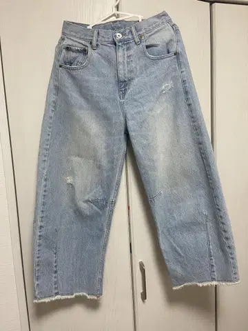 PUAL CE CIN 와이드 커브 데님 팬츠