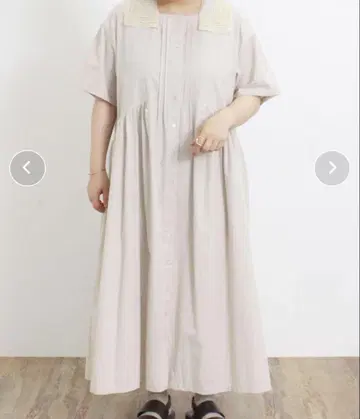 SM2 튤 레이스 옷깃 원피스 베이지