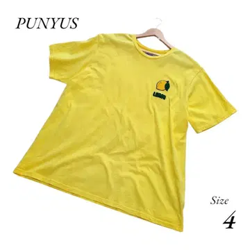 PUNYUS 푸뉴즈 후드 사가라 자수 티셔츠 레몬