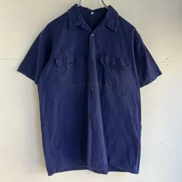 70s 유로 빈티지 워크 셔츠 오픈 카라 셔츠 유로 워크