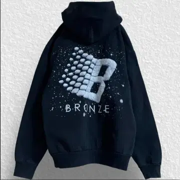 BRONZE 56K 후드티 블랙 두꺼운 코튼 빈티지 스타일 스트릿 스타일