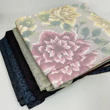 오시마 명주 기모노 순수 실크 5벌 묶음 판매 리메이크 재료 S-1183