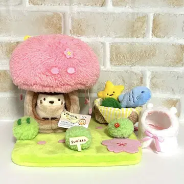 스미코구라시 장면 봉제 인형 꽃놀이 벚꽃이 피는 개운 아이템 세트