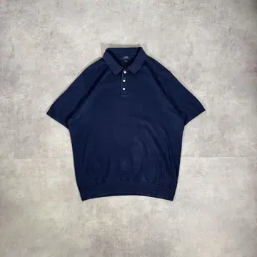 구제 의류 J.CREW 코튼 반팔 피케 셔츠 썸머 니트 짧은 기장 네이비