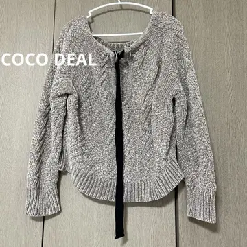 COCO DEAL 백 리본 니트 그레이 코코딜