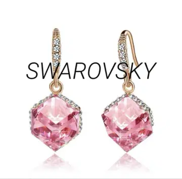 SWAROVSKI 요소 채용 예쁜 색상 변경 가능한 후크 귀걸이 (핑크)