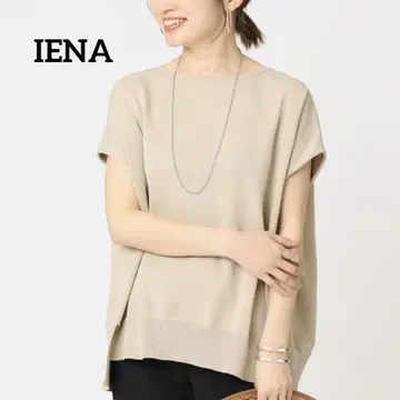 새상품급 IENA 코튼 스트레치 NEO 와이드 크루 풀오버 베이지