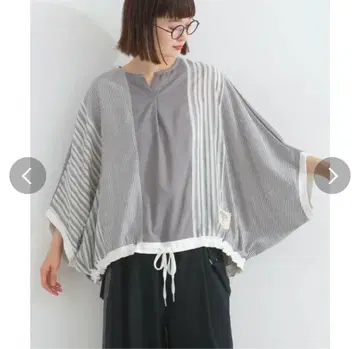 iriey 아이리 이소재 절개 T 블라우스