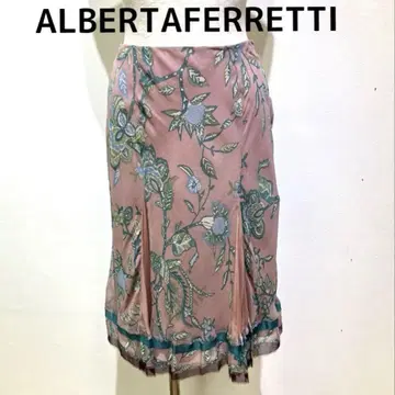 이탈리아제 ALBERTA FERRETTI 꽃무늬 미디 스커트
