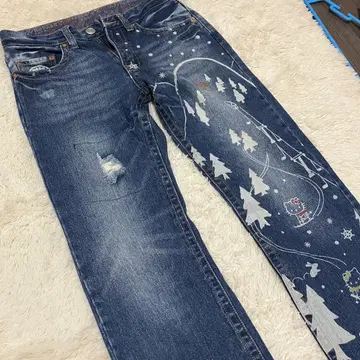 토요텐 상점 부덴 상점 헬로키티 콜라보 청바지 데님