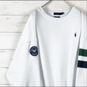 폴로 랄프로렌 맨투맨 터키산 백 윔블던 로고 화이트 XL