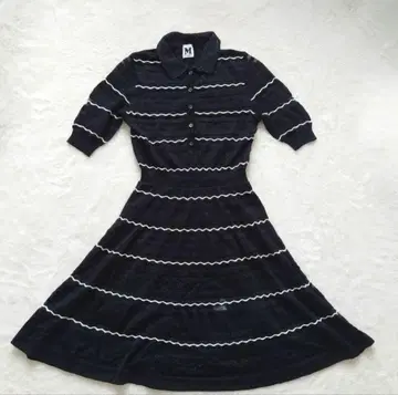 M MISSONI 린넨 고급 폴로 반팔 원피스 40 썸머 니트