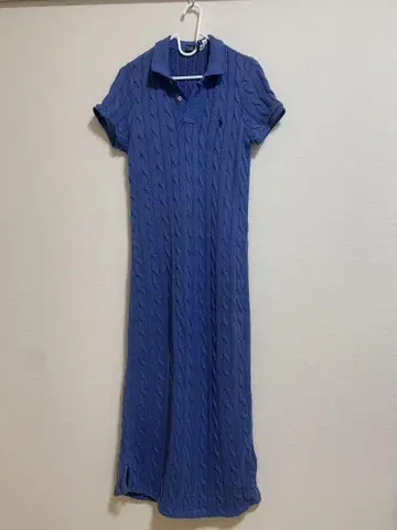 Polo Ralph Lauren 파랑 케이블 니트 반팔 롱 원피스
