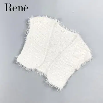 새상품급 Rene 펄 비즈 숏 볼레로 화이트 사이즈 38*CD1098