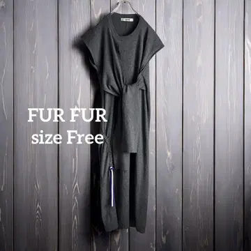 FUR FUR 퍼 퍼 노트&드로스트 원피스 그레이
