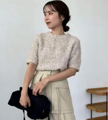 CAPRICIEUX LEMAGE 리본 얀 하프 슬리브 풀오버
