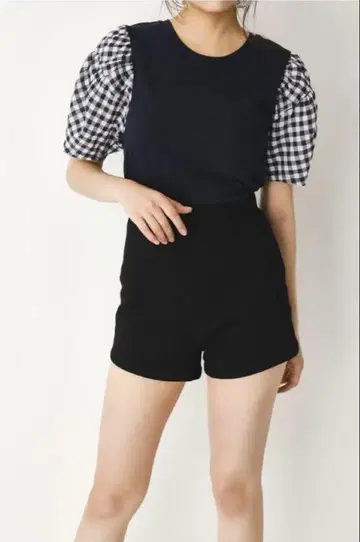 SLY HWB.B 숏팬츠 데님 하이웨스트 스트레치 블랙