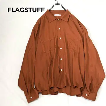 FLAGSTUFF 플래그스태프 브라운 레이온 긴팔 셔츠 L 사이즈