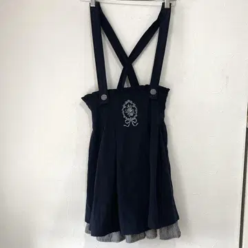 엑시즈팜 자수 점퍼 스커트 네이비 (M)